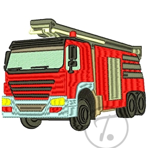 Brandweerwagen, machineborduurwerk; Design Kids, brandweerwagen in 4 maten