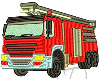 消防車のアップリケデザイン刺繍パターン 1852 - Etsy 日本