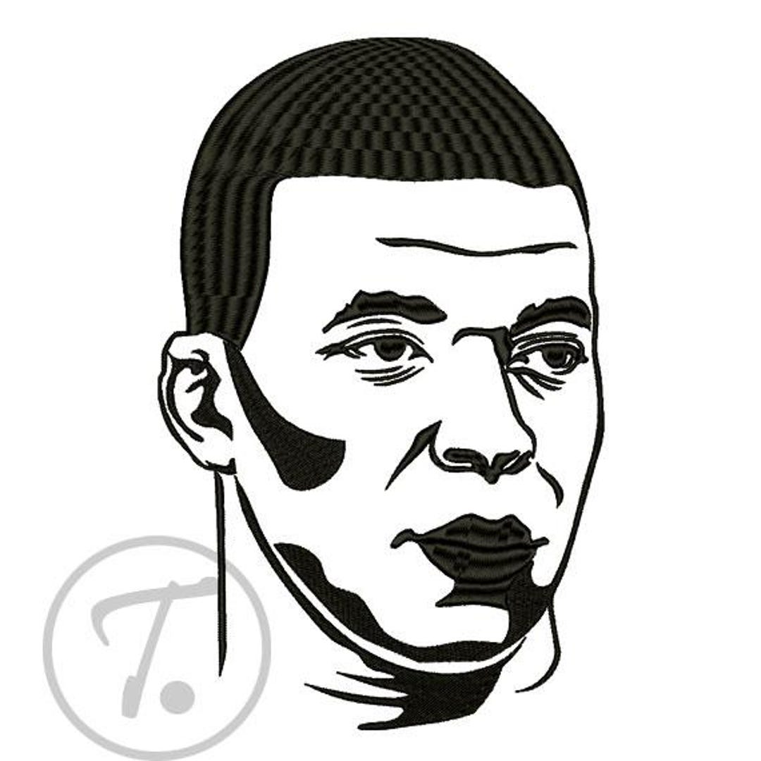Kylian Mbappé Embroidery Design: Soccer Player Portrait (digital ...