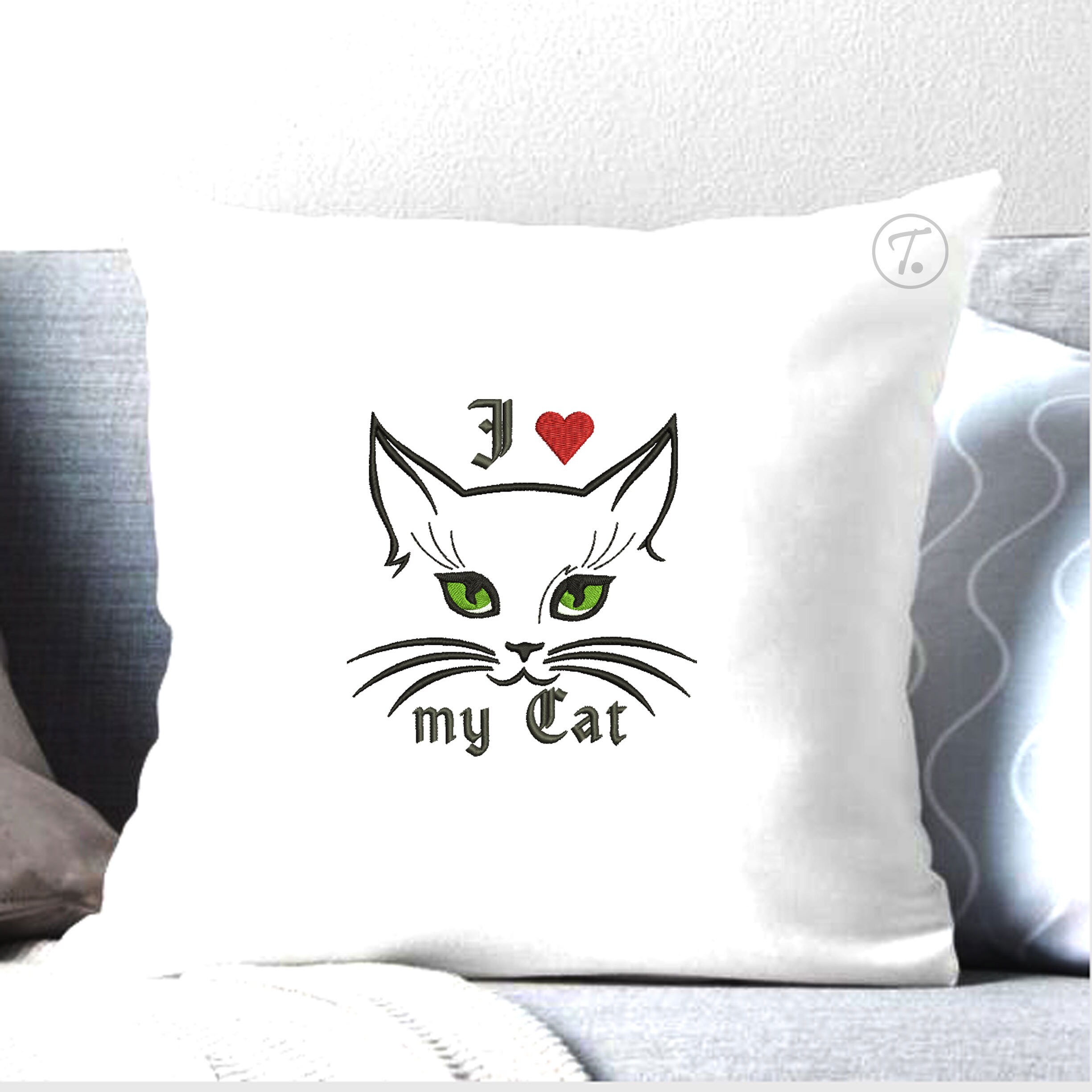 Cats embroidery design i love my cat little kitten pet  etsy