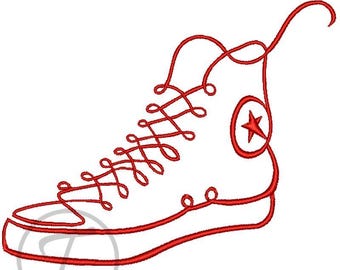Diseño de bordado de zapatillas: réplica de las All Star en 5 tallas y patrón (descarga digital)