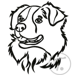 Border Collie Hund Stickdatei, 4 Größen (Digitales Muster)