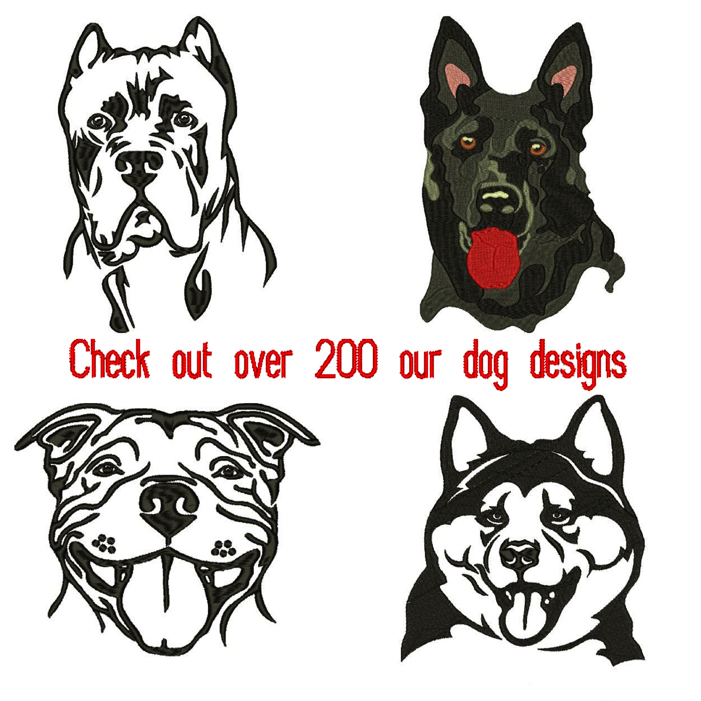 Doberman Dog Embroidery Design: Pet (4 Size) Watchdog, Pattern (digital ...
