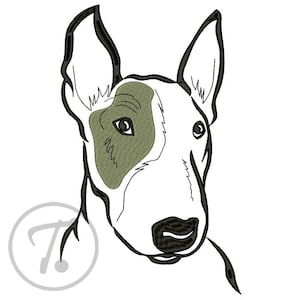 Borduurontwerp Bull Terrier-hond: Pet Watchdog (digitaal patroon)