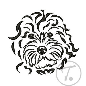 Goldendoodle Dog Embroidery Design: 4 Sizes (Digital Pattern)