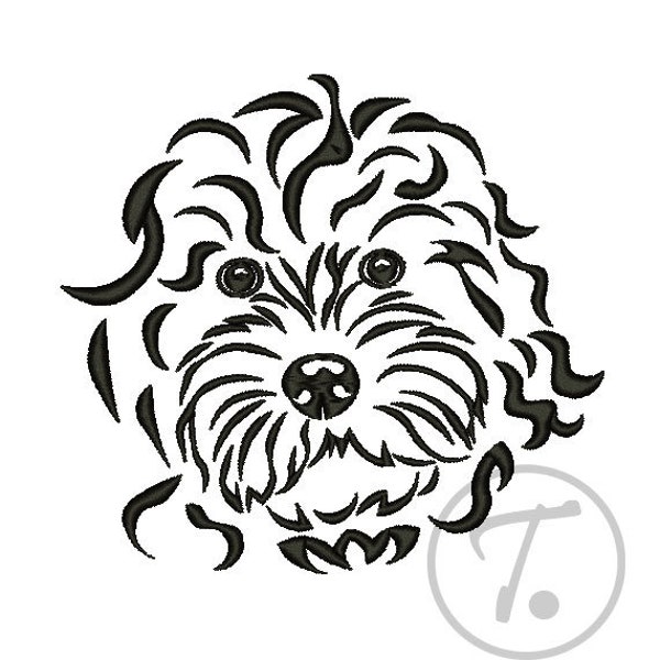 Goldendoodle dog embroidery design in 4 size. Dogs embroidery design. Pets. Medium size Dogs design. Machine Embroidery Digital Pattern