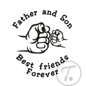 Father and Son. Daddy and Son embroidery -  Design for father and son - 4 sizes - Applique for fathers and sons- Machine Embroidery. Pattern