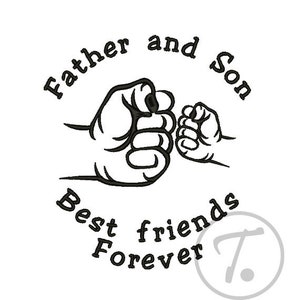 Father and Son Embroidery Design: Matching Applique Pattern (Digital Download)