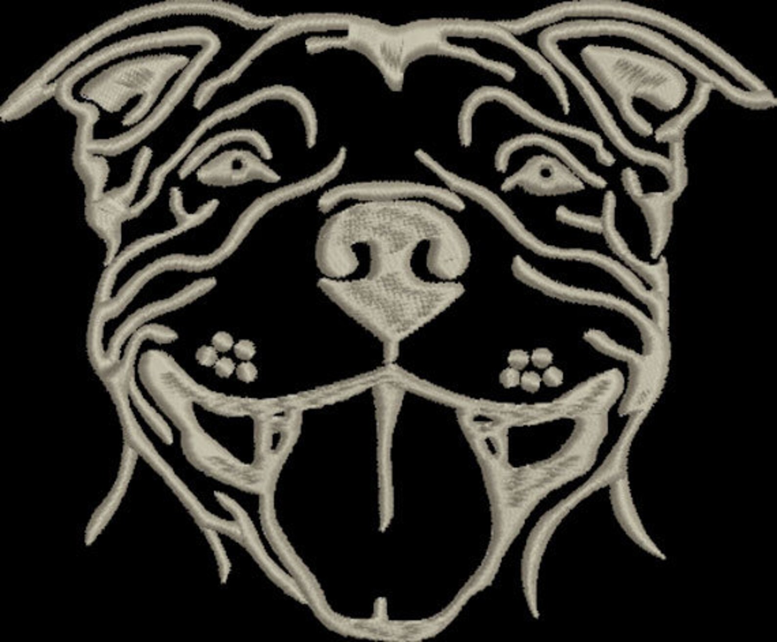 Pit Bull dog embroidery design. Pit Bull dogs embroidery. Pets Etsy