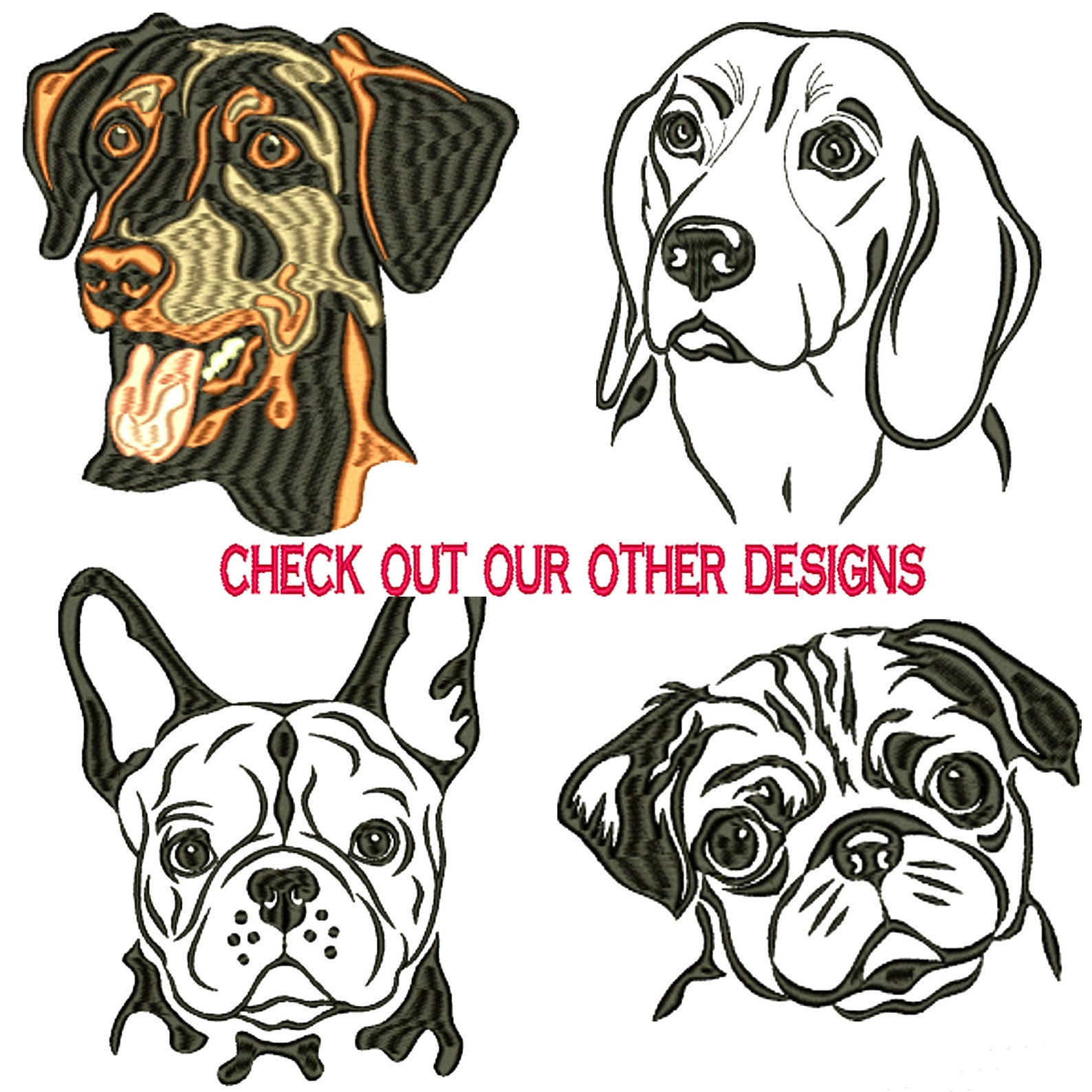 Dalmatian Dog Ears Embroidery Design Outline Pattern (digital Download