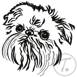Belgian Griffon Dog Embroidery Design: Pet (3 Size) Pattern (Digital Download)