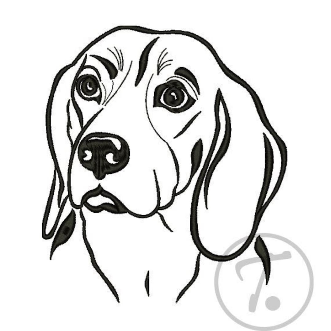 Beagle Dog Embroidery Design in 4 Size. Beagle Dogs Embroidery. Pets