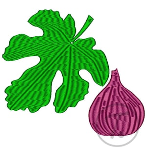 Fig Leaf Embroidery Design: Plant in 4 size, Pattern (Digital Download)