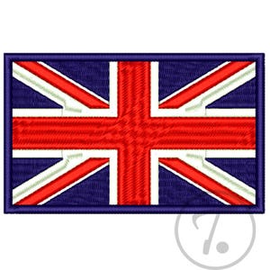 British Flag Embroidery Design: UK Flag, 4 Sizes (Digital Pattern)