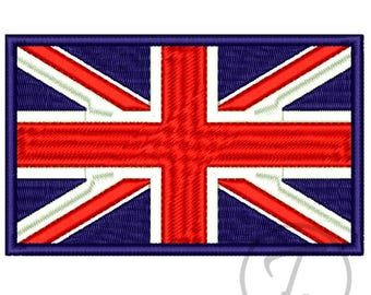 British Flag Embroidery Design: UK Flag, 4 Sizes (Digital Pattern)