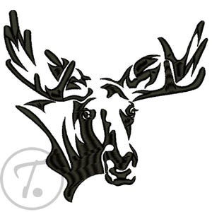 Moose Embroidery Design: Wild Animal (5 Sizes) Pattern (Digital Download)