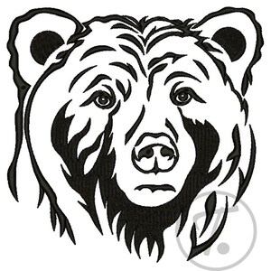 Grizzly Bear Embroidery Design: Wild Animal, Pattern (4 Size) (Digital Download)