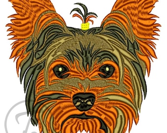 Yorkshire Terrier Embroidery Design: Yorkie Puppy (Digital Download)