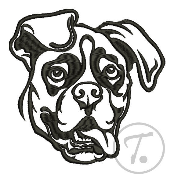 Boxer Dog Embroidery Design. Boxer Dogs Embroidery. Pets Etsy
