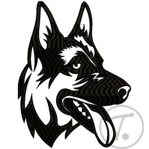 German Shepherd Embroidery Design: 5 size Pet Pattern (Digital Download)