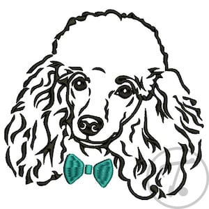 Poodle Dog Embroidery Design: Machine Embroidery Pattern (3x3 to 6x10 inch)