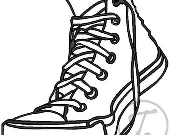 Diseño de bordado de zapatillas: estilo vintage (patrón digital)