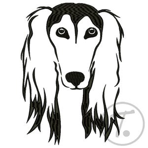Borduurontwerp saluki-hond: 4 maten (digitaal patroon)