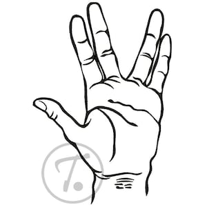 Diseño de bordado "Larga vida y prosperidad": Saludo Vulcano (4 tamaños) (Patrón digital)