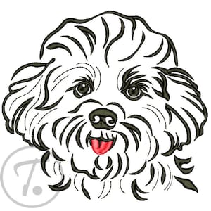 Bichon Frise Dog Embroidery Design: 4 Sizes (Digital Pattern)