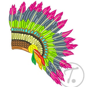 Kid Embroidery Design: Native American plume, Pattern (Digital Download)