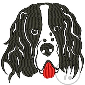 Springer Spaniel Dog Embroidery Design: Watchdog Pattern (3x3 to 6x10 inch) (Digital Download)