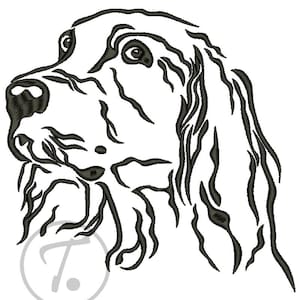 Desenho de bordado para cachorro Setter Inglês: retrato de animal de estimação em 4 tamanhos (padrão digital)