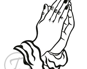 Praying Hands; Religious Design, Machine Embroidery Pattern (Digital Download)