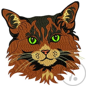 Somali Cat Embroidery Design: 4 Sizes, Pet Design (Digital Download)