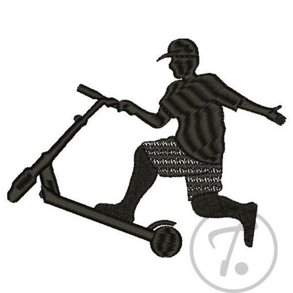 Scooter embroidery design City scooter in 4 size. Logo for motorcyclists Scooter silhouette for Clothes. Machine Embroidery Digital Pattern