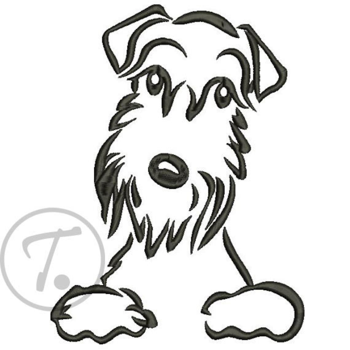 Schnauzer Dog Embroidery Schnauzer Dog Embroidery