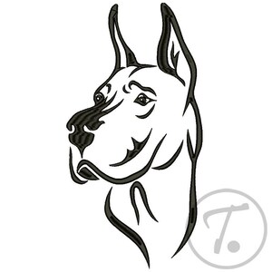 Disegno da ricamo per cane alano, ritratto di animali domestici (4 dimensioni) (download digitale)