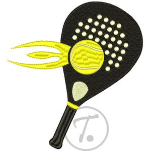 Bordado para raqueta de pádel; diseño en 5 tamaños, patrón (descarga digital)