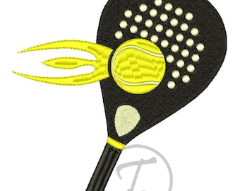 Padel Racket Embroidery; Design in 5 Sizes, Pattern (Digital Download)