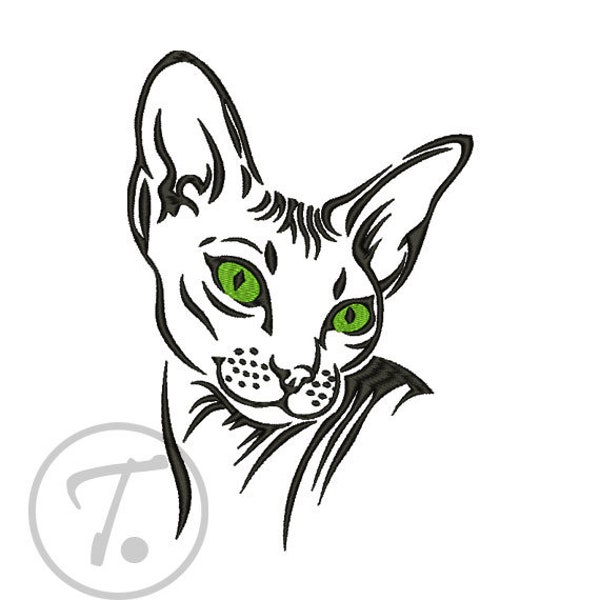 Sphynx Cat Embroidery Design. Sphynx cat in 4 size. Pets. Embroidery Design for cat. For Clothes and T-shirts. Machine embroidery. Pattern