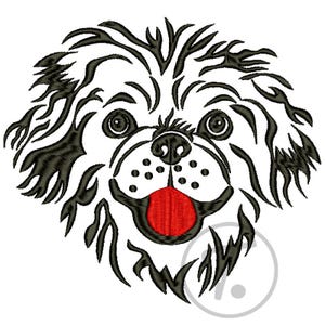Pekingese Dog Embroidery Design: Pet Portrait (Digital Pattern)