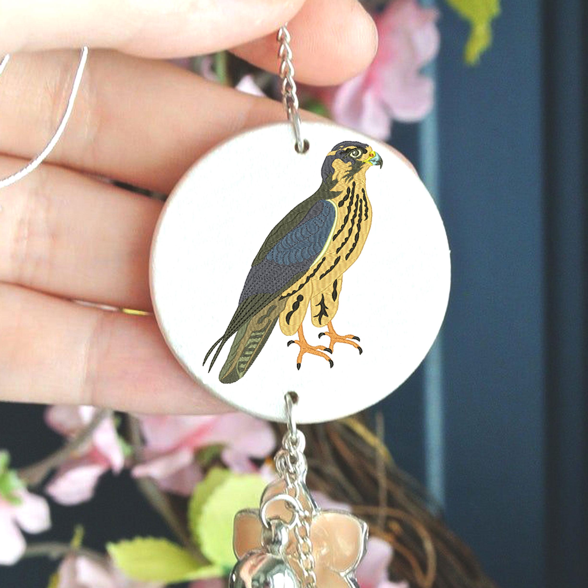 Falcon Embroidery Design: Bird Prey Peregrine Falcon, Pattern (digital ...