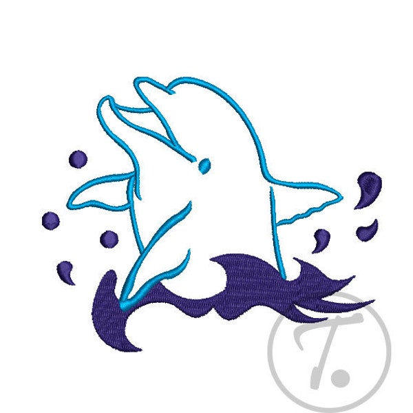 Sea Animal Embroidery - Dolphin embroidery design in 3 size Sea animals dolphin Design of Sea animals - Machine Embroidery Digital Pattern