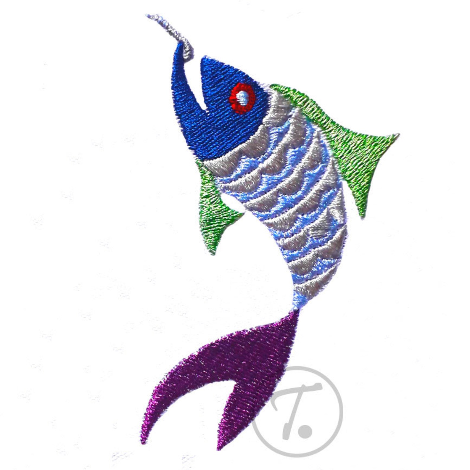Sports Logos Embroidery Fishing Logo Design Embroidery Of Etsy UK
