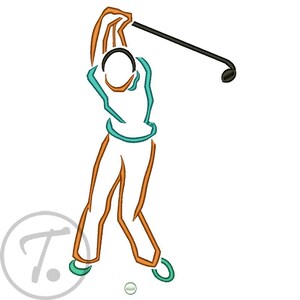 Golfer's Embroidery Design: Sports Motif, 5 Sizes, Machine Pattern (Digital Download)