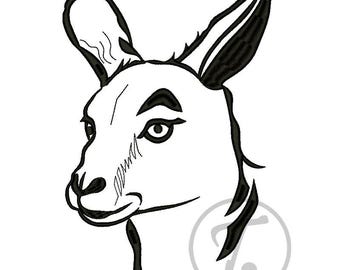 Kangaroo Embroidery Design: Wild Animal Pattern (Digital Download)