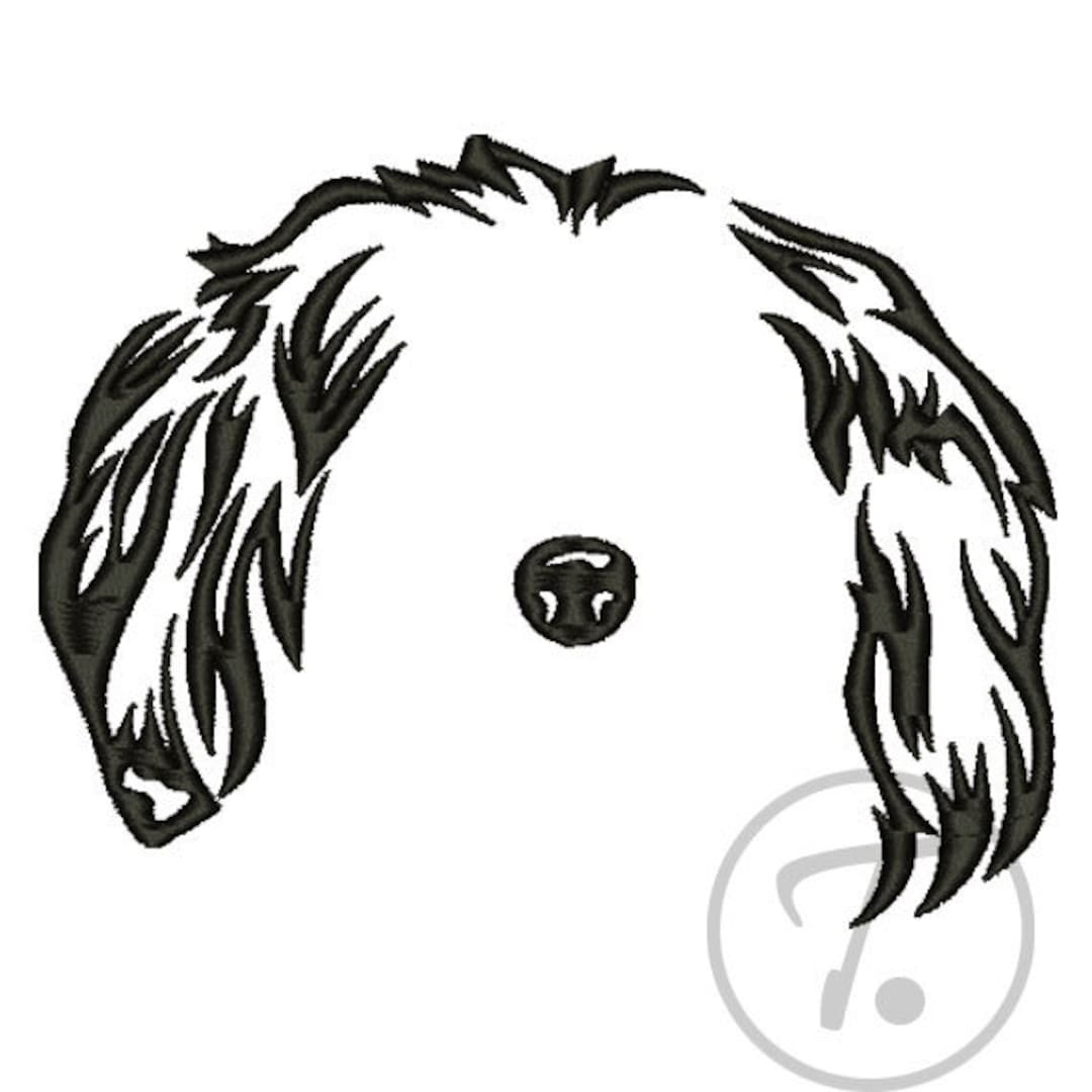 Shih Tzu Ears Design. Embroidery Design of Dog's Ears and Nose. 4 Sizes. Dog Shih Tzu Ears