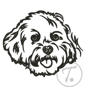 Maltese dog embroidery design in 4 size. Maltese dogs embroidery Pet design Small house dog. Dogs design. Machine Embroidery Digital Pattern