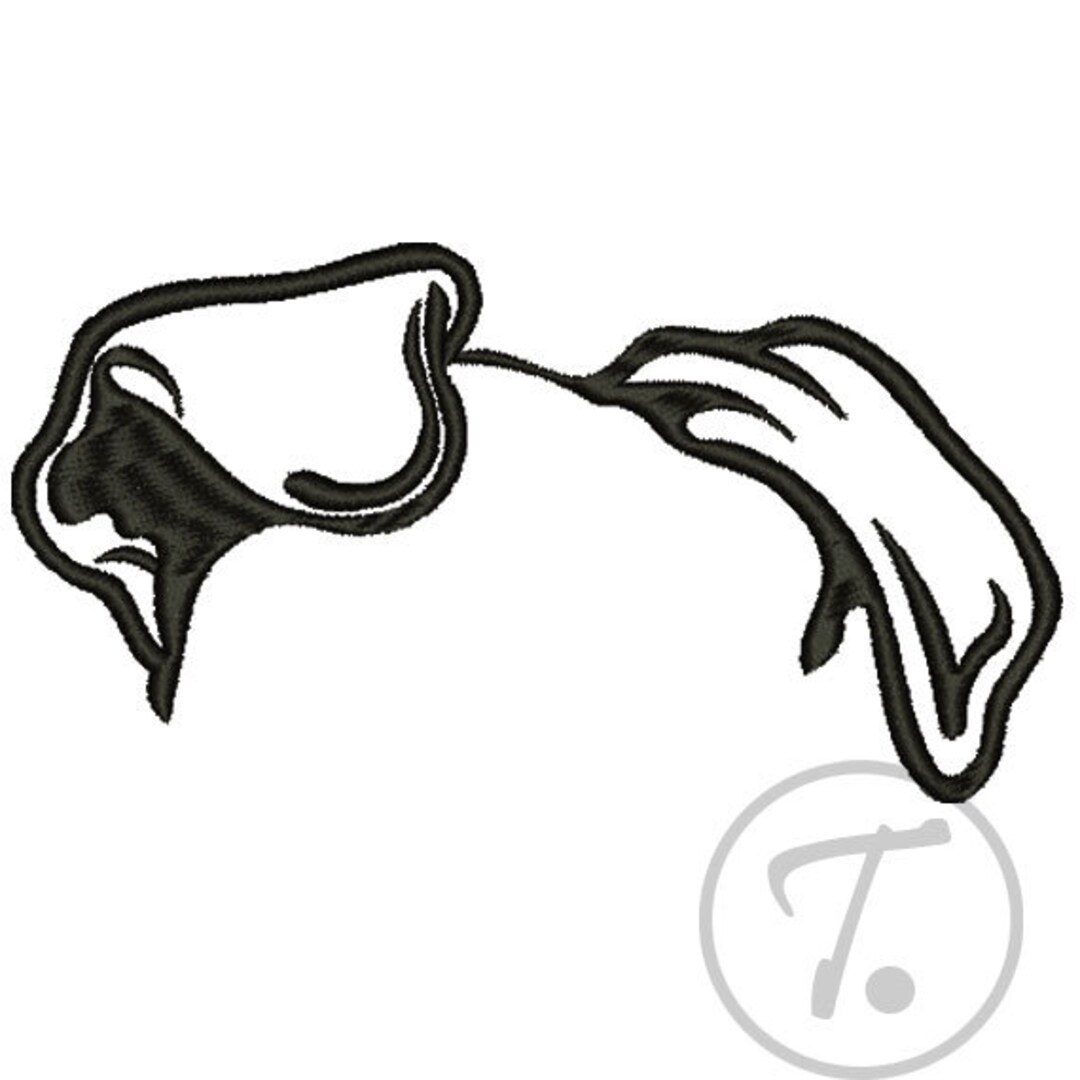 Boxer Dog Ears Design. Embroidery Design of Dog's Ears Outline. 4 Sizes. Dog Boxer Ears