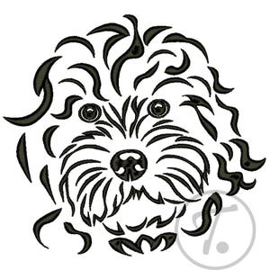 Goldendoodle Dog Embroidery Design: 4 Sizes (Digital Pattern)